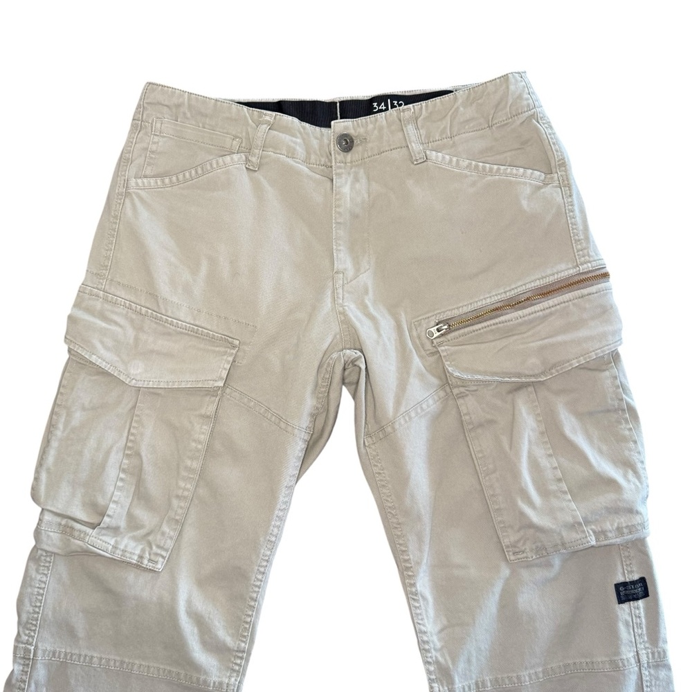 G-Star Raw Light Tan Cargo Straight Leg Pants Men Trouser Size 34 - Picture 2 of 13